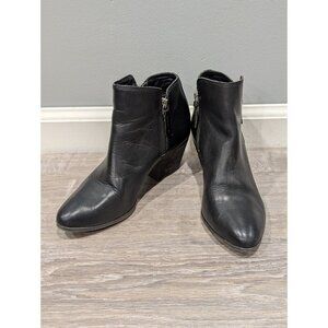 Frye Boots Women Size 6M Shoes Judith Double Zip Black Leather Low Heel Booties